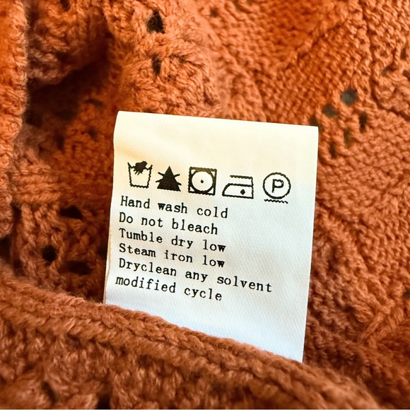 Kirundo Sleeveless Knit Crochet Tank Top Terracotta Rust XXL - Picture 7 of 8